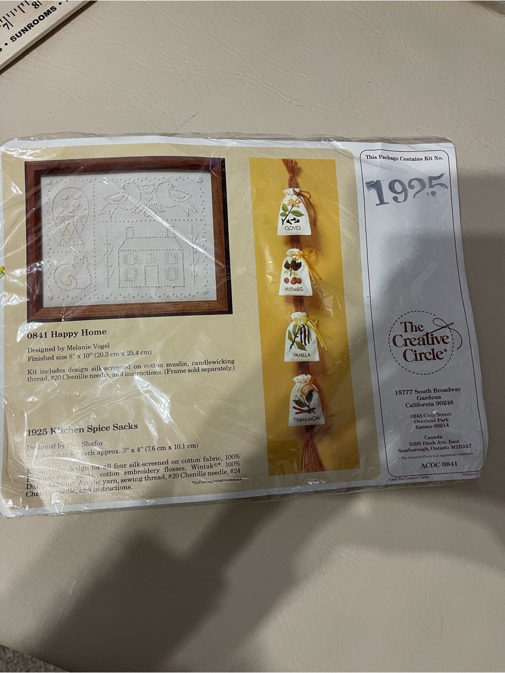 Vintage The Creative Circle cross stitch 1925 kitchen spice sacks